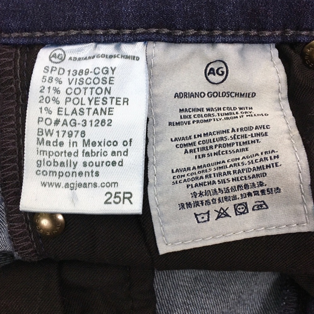 AG Adriano Goldschmied Jeans Legging Ankle Super Skinny Dark Stretch Denim 25R - Picture 8 of 11